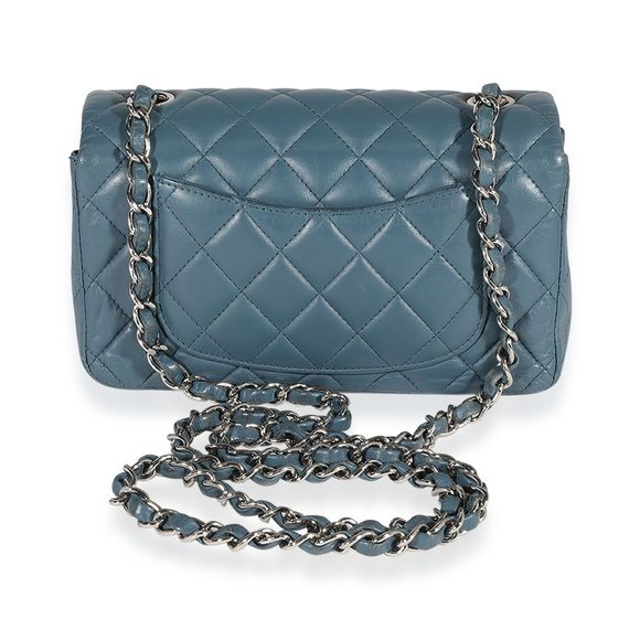 Chanel Blue Quilted Lambskin Mini Rectangular Classic Flap Bag - Picture 3 of 4
